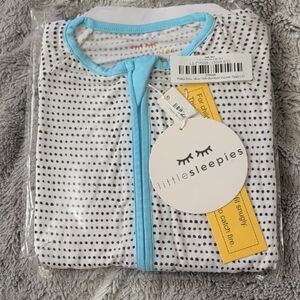 Little Sleepies Dotted Baby Zippy with Blue Trim 3T